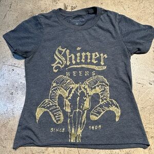 shiner crop baby tee women’s size glitter design size S